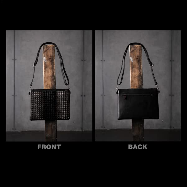 [BLACK JACKALL CROWN] Studded Clutch Bag, 2-Way Design, TH0214