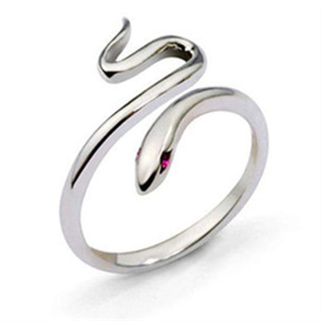 

Rockyu Free 925 Sterling Silver Snake Popular Snake Design Women s Ring, Size, Simple, Ring, (Snake Ring-B)