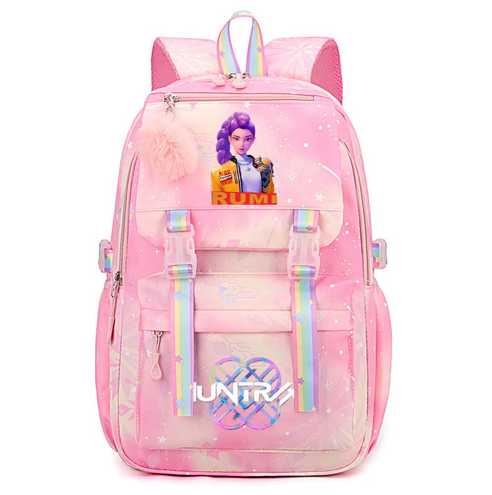 Anime Demon Hunters Printed Large Capacity Waterproof Backpack Teenger Student Schoolbag Bookbag Travel Bag