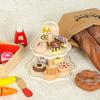Children Wooden Pretend Play Toys House Dessert Stand Tea Kitchen Role Play Imitation Game Early Educational Toys for Girls Boy