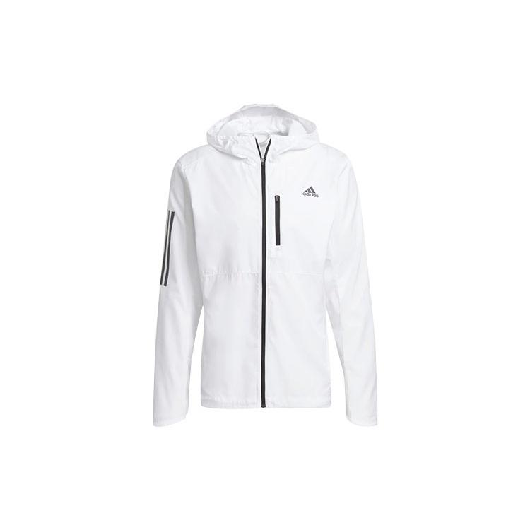 adidas Own The Run Jkt Running Training Sports Hooded Jacket White Men s GJ9948 S