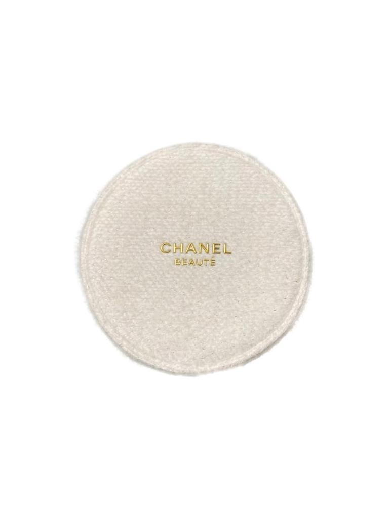 Chanel Borsa Portatrucco Rotonda CHANEL BEAUTÉ Bianca Peluche, Borsa Cosmetica con Cerniera Peluche, Accessorio di Bellezza Marca di Lusso