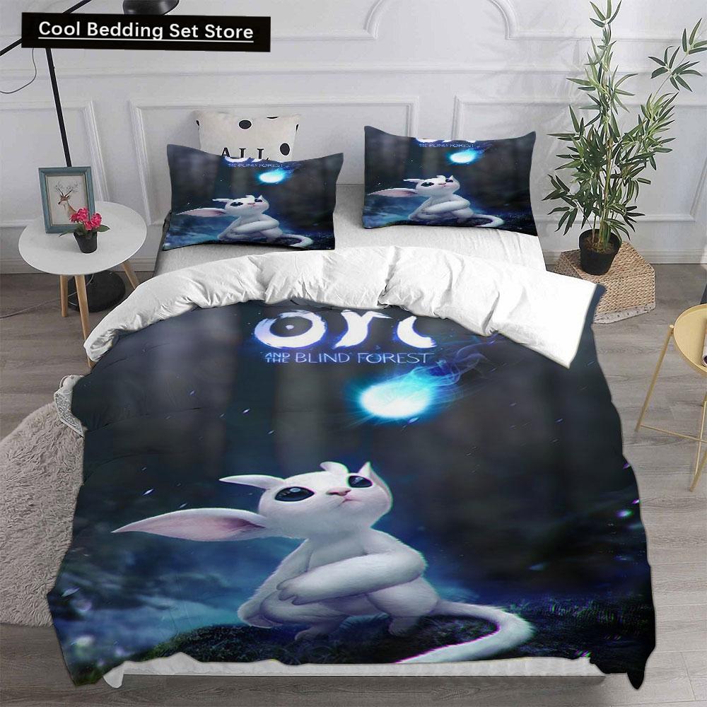 3D Spiel Ori and the Blind Forest Bettwäschesets Bettdecke Steppdecke Bettbezug Bettbezug Kissenbezug 2-3-teilige Sets Kinder Erwachsenengröße