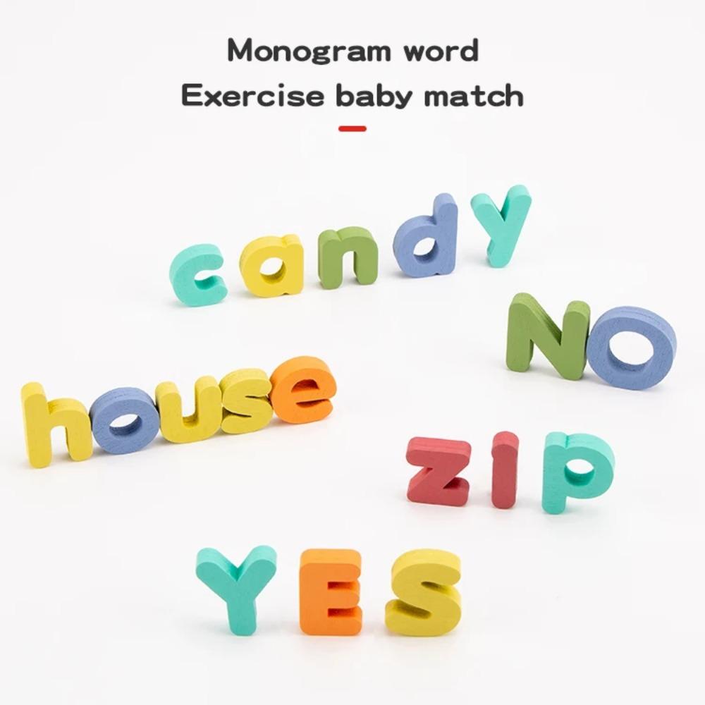 Dřevěné Vzdělávací Abc Puzzle Velká a Malá Písmena pro Dárky k Narozeninám Chlapci Dívky Rodinná Hra Děti Předškoláci