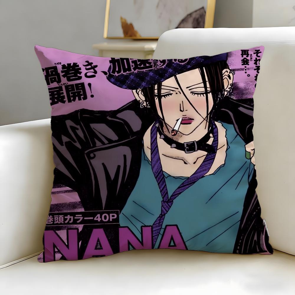 classic anime Nana Cushion Cover Soft  EasyWash Pillow Case  Versatile for Couch Bed Travel and Office