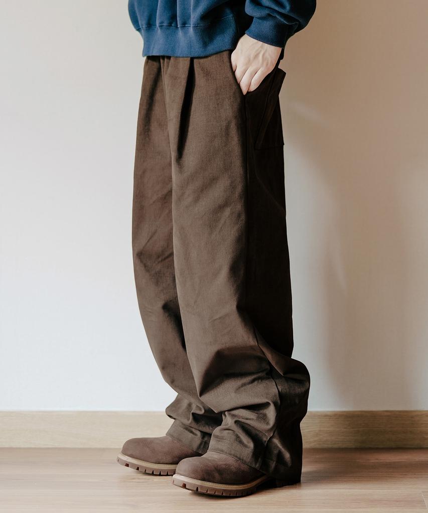 WV PROJECT Soft Touch Elastic Waist Pants Brown Mmlp7813