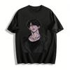 Dunkler Stil Cooles Fluchmuster Jungenprint Trendiges T-Shirt Street Locker Lässig Nischen Design Top Reines Baumwoll-T-Shirt