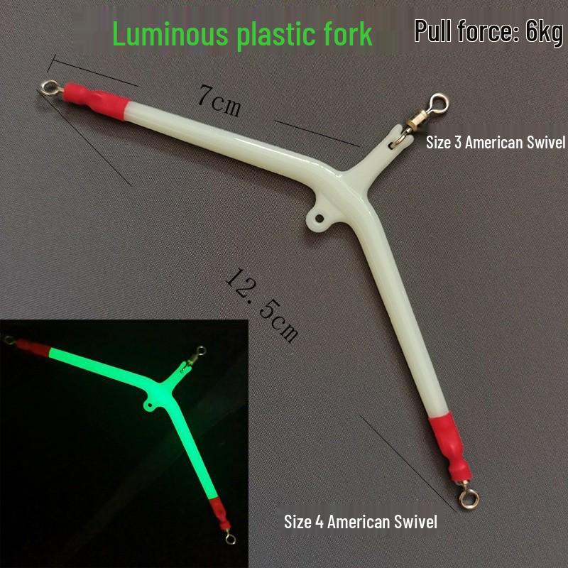 Luminous Plastic Forked Rig Holder for Long Cast Sea Fishing - White Berry & Yellow Croaker Line Divider.