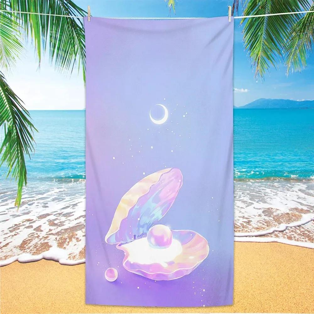 Summer Boho Beach Towel Women Men Microfiber Quick Dry Bath Towels One Side Printed Beach Cover Sand Free Portable Travel Towel