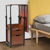 Overbed Table On Wheels, Movable & Adjustable Bedside Laptop Desk, Rolling Hospital Bed Tray W/ Storage Cabinet, Fits Over Couch