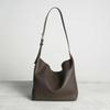 2025 New Arrival Minimalist Style Hobo Bag Cowhide Soft Leather Single Compartment With Bottom Rivets Handheld Tote Bag