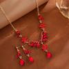 Versatile Sparkling Rhinestone Bridal Jewelry Set - Necklace and Earrings