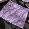 Lavender Lace Lingerie Set With Bra Skirt Bow And Matching Panties