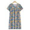 Summer Casual Dress for Women Short Sleeve Floral Printed Midi Mum