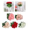 12Pcs Artificial Rose Flower Realistic Simulation Rose Bouquets for Home Garden Decoration, Wedding Flower Arrangements