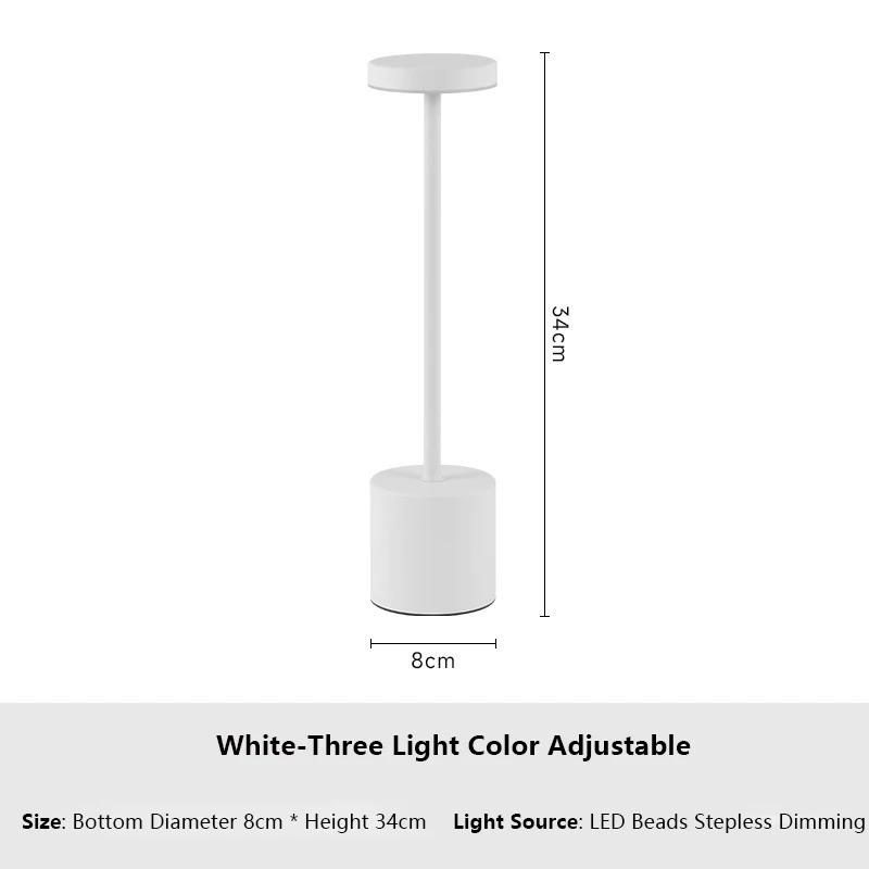 Creative Table Lamp USB Rechargeable Night Light 3 Color Adjustable Temperatures Modern Style LED Night Light Bar Outdoor Decor