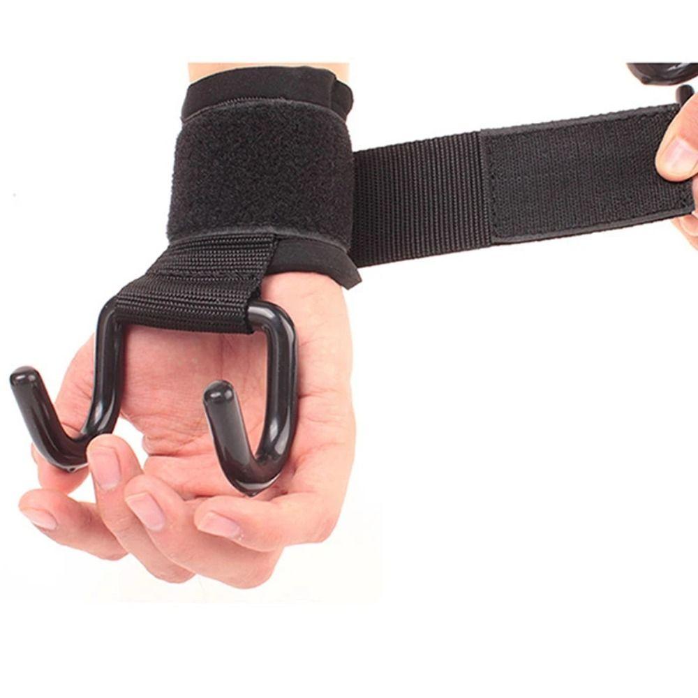 Strong Steel Hook Grips Strap Adjustable Weightlifting Grip Hook Strength Training