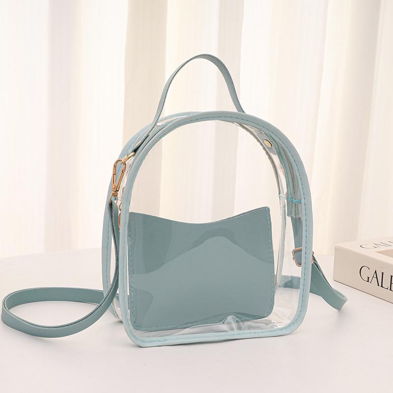 Backpack summer transparent jelly bag pvc fashion messenger bag small schoolbag