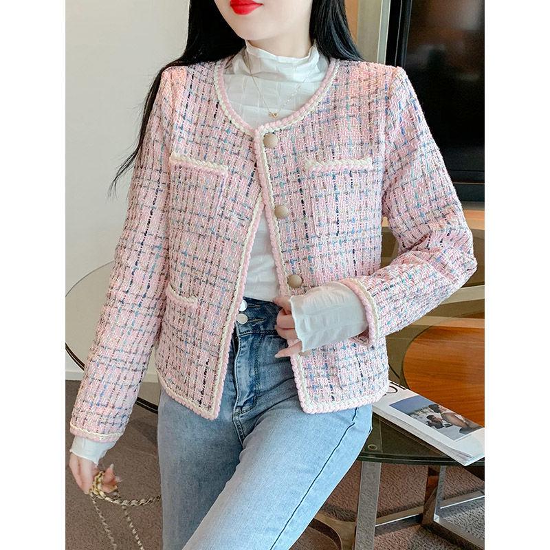 Spring 2025 Petite French Style Tweed Jacket for Women
