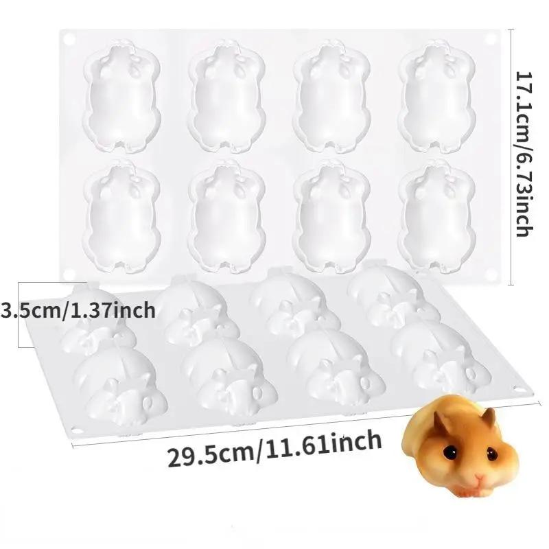 1 Pezzo Criceto Creativo Fatto a Mano Torta Stampo in Silicone Piccolo Topo Gesso Ornamento Candela Gelato Gelatina Budino Stampini Accessori