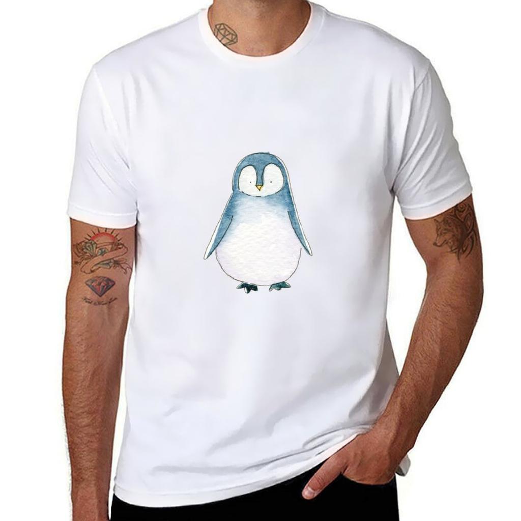 Cute pinguin Watercolor art by Alis TShirt AntiPilling Casual TShirt