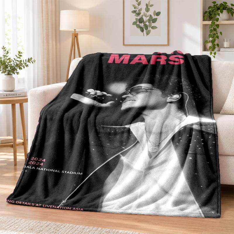 Bruno Mars Flannel Throw Blanket Soft Warm Cozy For Sofa Bed Indoor Home Bedroom Use