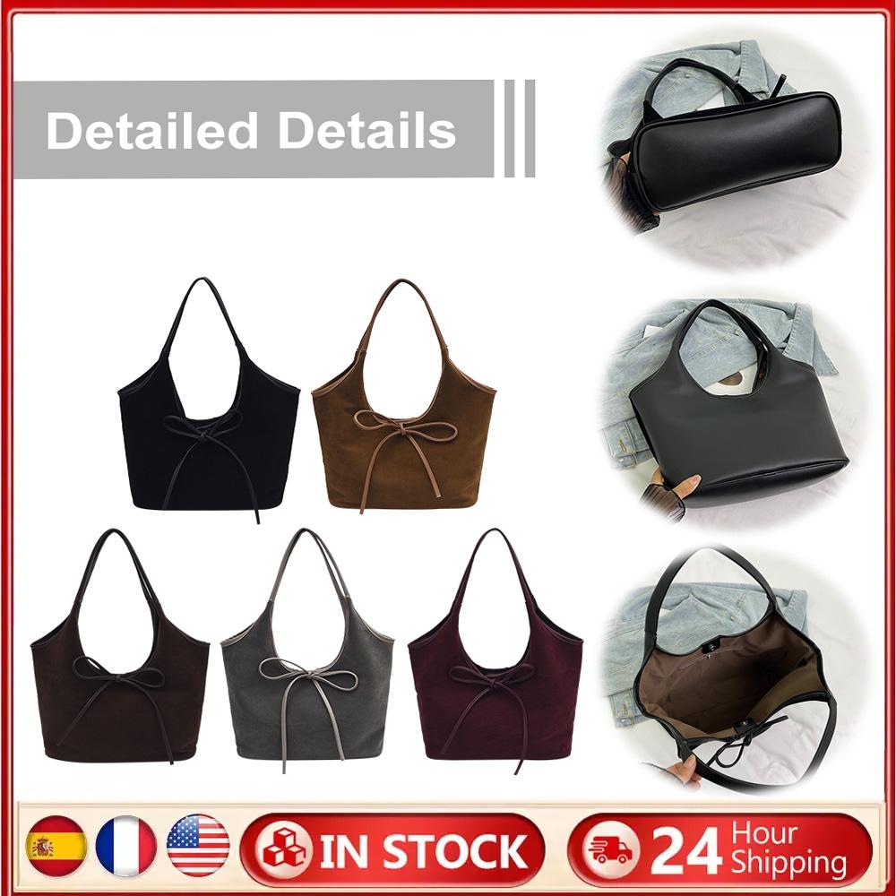 Women Suede Shoulder Bag Magnetic Closure Tote Bag with Interior Pocket Handbag Large for Commute Travel