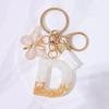 Chic White Tassel Letter Keychain with Resin Epoxy Pendant - Stylish Ornament for Bags
