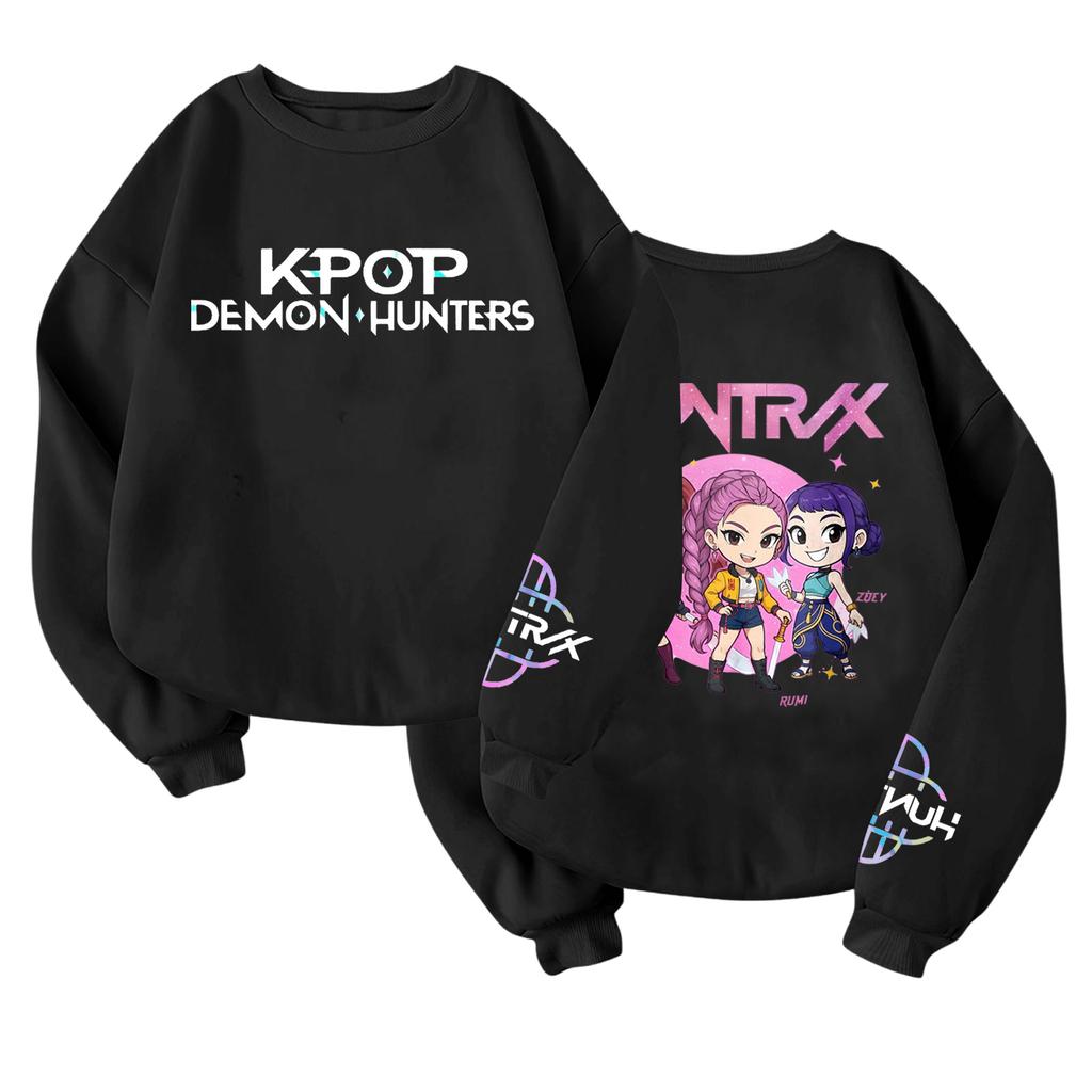 Children's Fashionable Lightweight Long-sleeved Round Neck Pullover With Pockets Printed Pullover