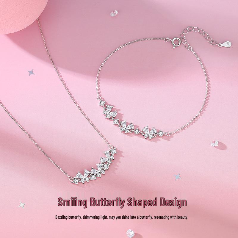 Tichia S925 Sterling Silver Butterfly Bracelet: Elegant, Versatile, and Sparkling Hand Jewelry for Women