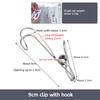 10pcs Stainless Steel Clothespins with Hooks Metal Spring Clips with Hooks Universal Hanging Clips for Offices Kitchens Bathroom