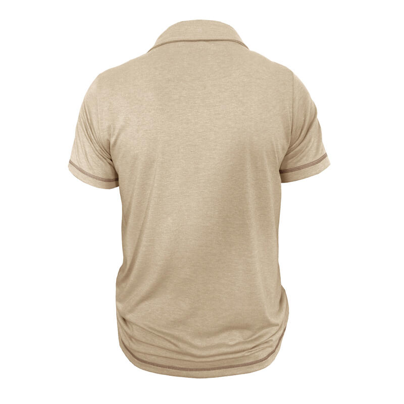 Men's Short Sleeve Polo Shirt Solid Color Casual Tops Breathable Business T-Shirt for Summer