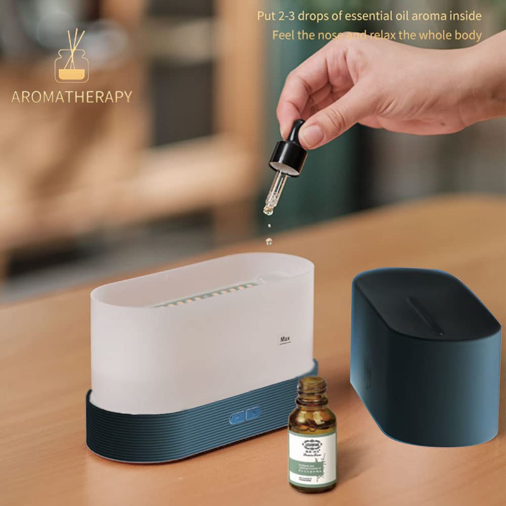 7-Color Flame Effect Aroma Diffuser & Cool Mist Humidifier – USB Silent Desktop Humidifier with Auto Shut-Off for Home, Office & Bedroom Decor