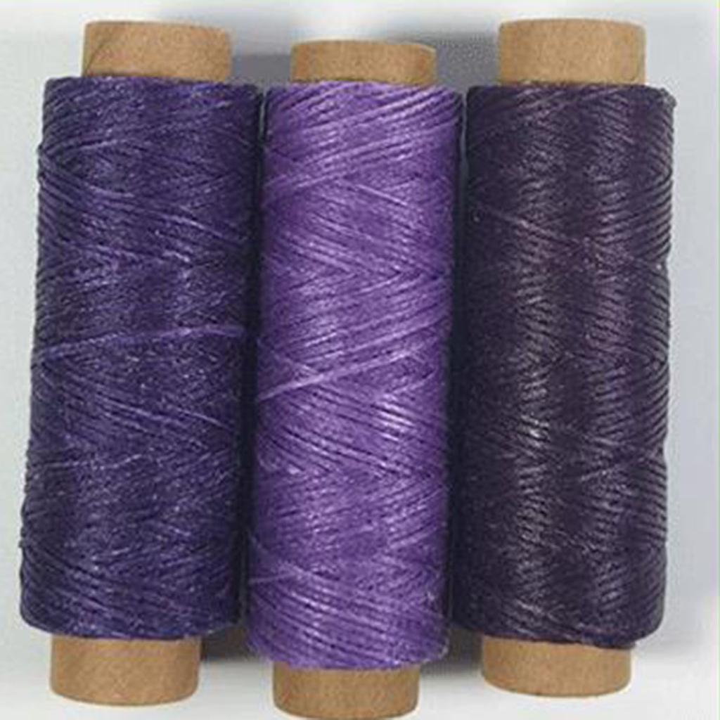 50m 150D Flat Waxed Thread 0.8mm Thickness Waxed Cord Hand Stitching Thread Sewing Line for Leathercraft DIY Accessories