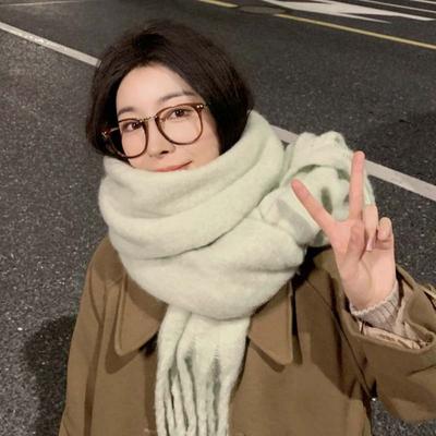 New Soft Winter Cashmere Scarf Solid Color Warm Long Tassel Scarves Mohair Thickened Wrap Shawls For Women Girls