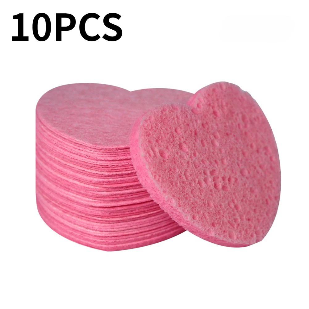 

30PCS Heart-Shaped Compressed Face Wash Puff Reusable Sponge Facial Cleansing Massage Pores Exfoliation Makeup Cleaning Pads