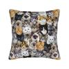 Cat Paw Pillowcase Printed Polyester Cushion Cover Decoration Fruit Throw Pillow Case Cover Home Zippered 40*40Cm