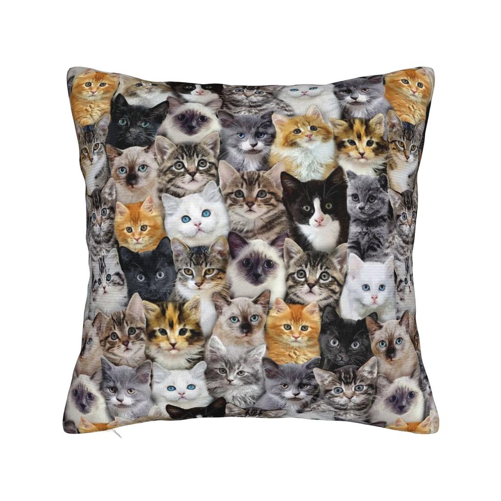 Cat Paw Pillowcase Printed Polyester Cushion Cover Decoration Fruit Throw Pillow Case Cover Home Zippered 40*40Cm