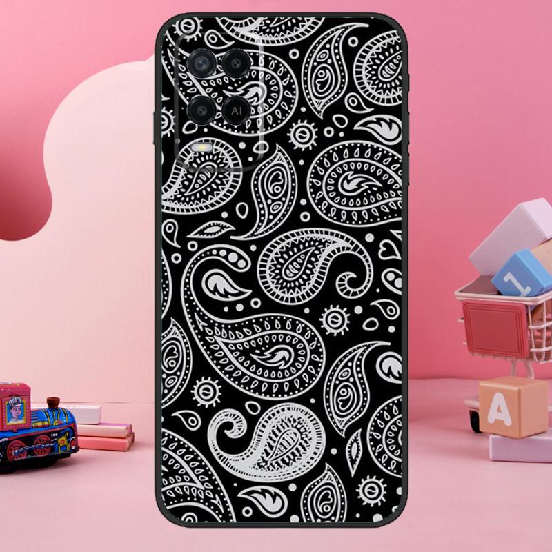 Paisley Pattern Case For Oppo A74 A94 A54 A17 A57 A77 A76 A16 A96 A18 A60 A80 A40 A38 A58 A78 A98 A15 A5 Pro