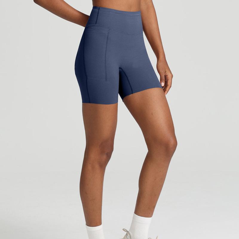 Yuantu Lycra antibacterial yoga shorts high waist hip lift cycling shorts fitness sports wear five-point leggings women