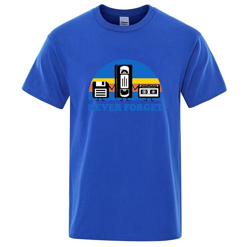 Summer Mens Tshirt Never Forget Sarcastic Graphic Music Funny Printed 100 Cotton TShirt Loose Male Top Casual Short Sleeve