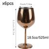 6pcs Stainless Steel Wine Glass,Champagne Glass, Whiskey Glass, Creative Metal Goblet Red Wine Glass, Barrel-Type Drop-Resistant