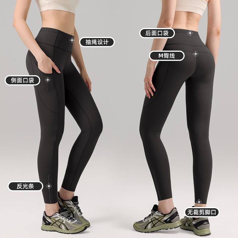 High-Waisted Seamless Yoga Leggings Women With Butt-Lifting Effect High-Compression Fitness Pants Side Pockets