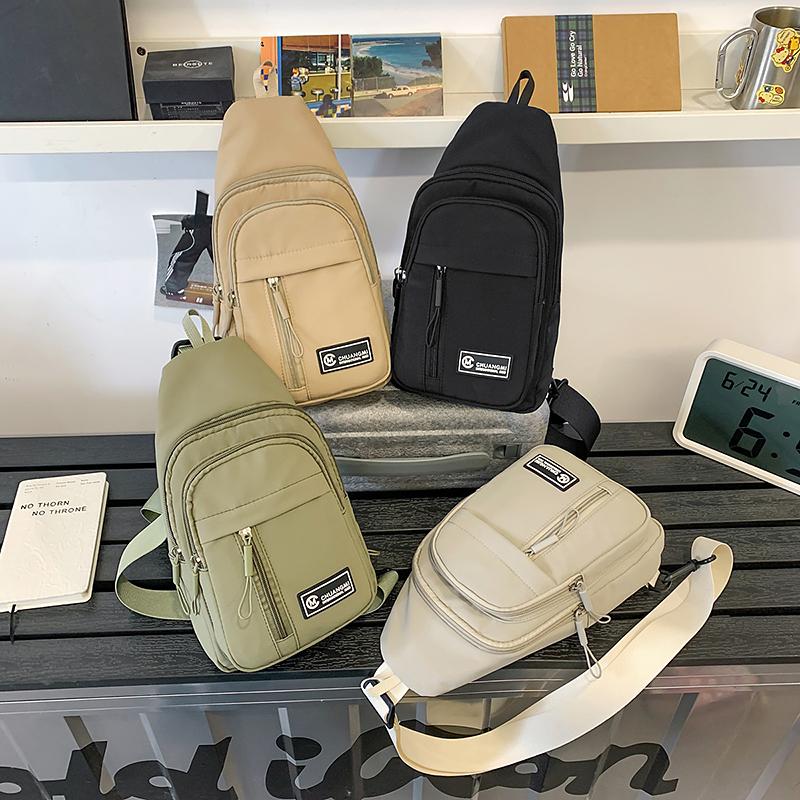 Chest Bag Lightweight Student Crossbody Bag Outdoor Riding Multifunctional Waist Bag Multi-Compartment Mobile Phone Bag