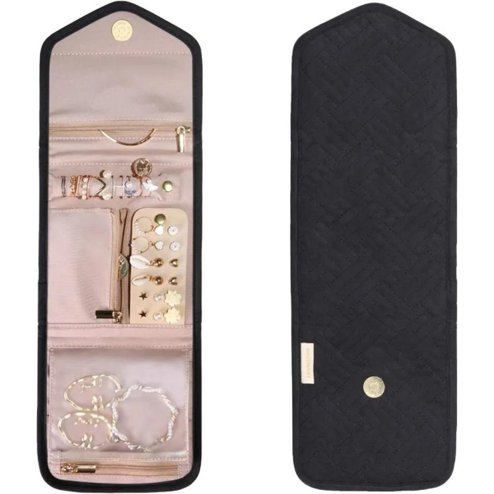 Polyester Jewelry Storage Roll Bag Large Capacity Roll Jewelry Organizer  Cosmetic Storage