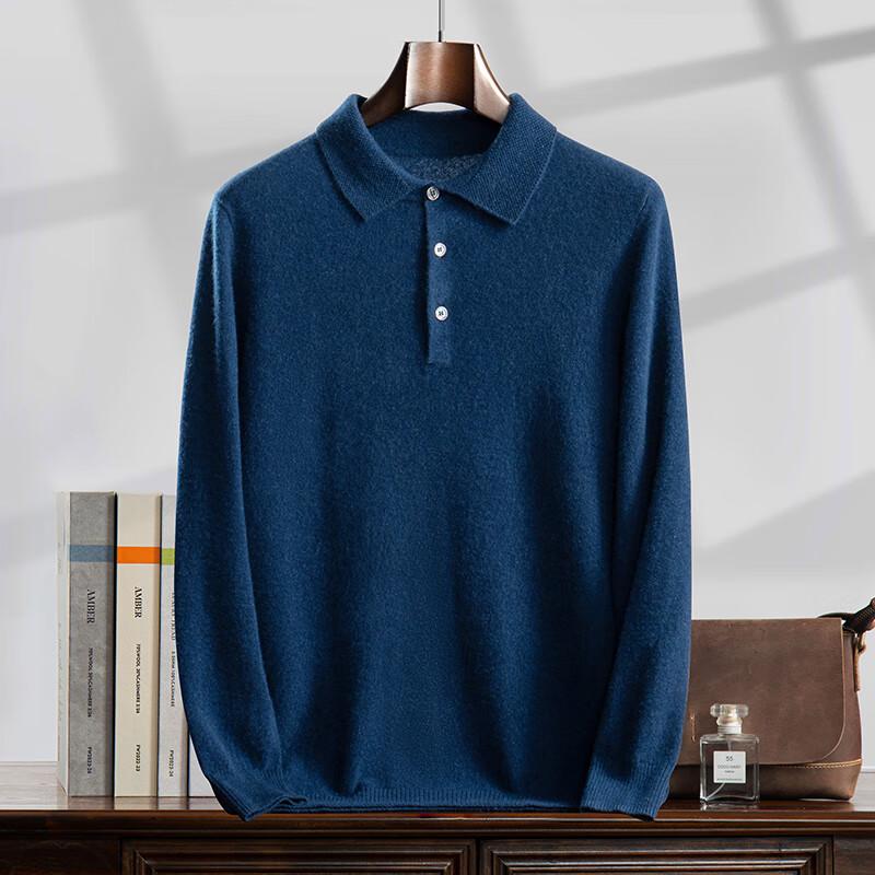 Fanzhen Men's 100% Cashmere Polo Sweater
