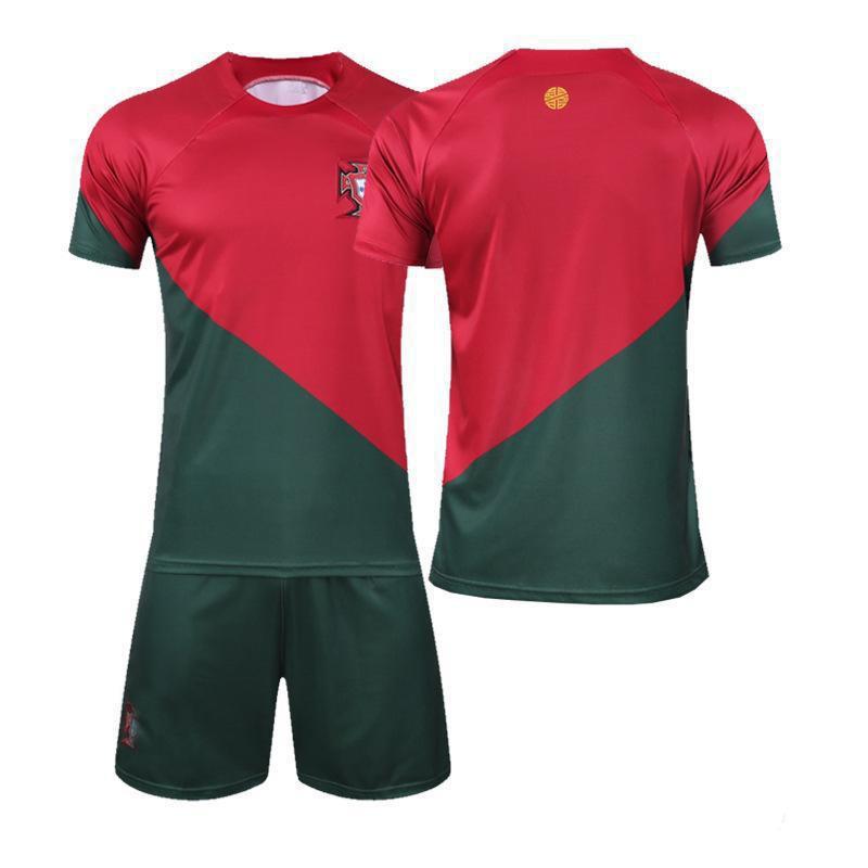 2223 Portugal Home 7 Away C Ronaldo Football Uniform National Team Short-sleeved World Cup Set