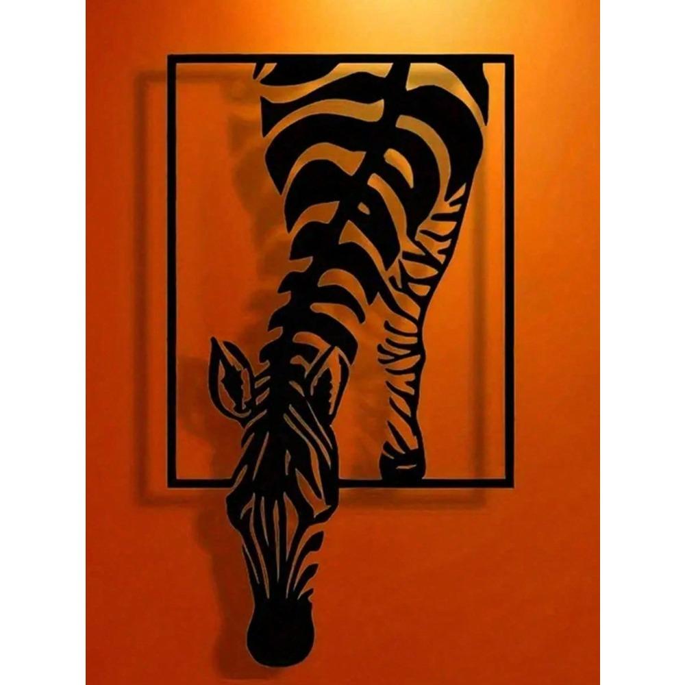 Metal Zebra Wall Art Decor Handcrafted Iron Modern Farmhouse Living Room Office