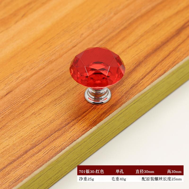 30mm křišťálové sklo diamantová úchytka na dvířka skříňky