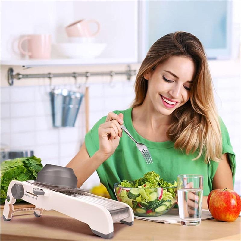 LMETJMA 18 in 1 Adjustable Mandoline Vegetable Slicer Stainless Steel Vegetable Slicer Julienne Slicer for Potato Onion JT214